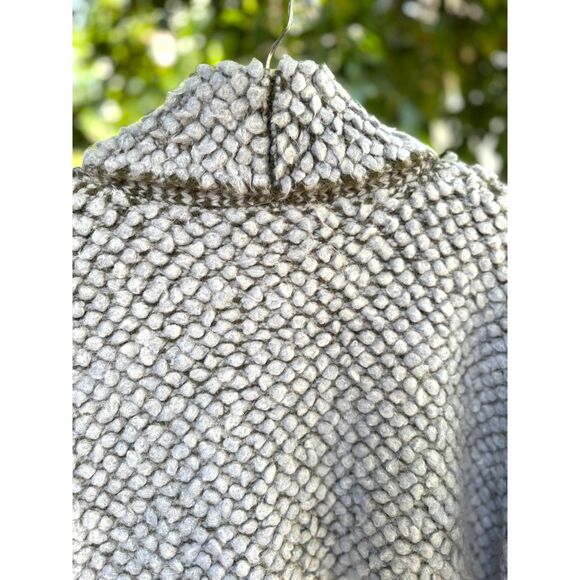 Elizabeth and James Oversized Green Grey Chunky Wool Mohair Long Sweater SZ XS/S - Picture 8 of 13